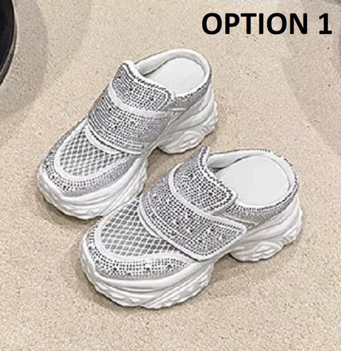 New Bling Vulcanize Platform Wedge Chunky Sneakers CODE: KAR5090
