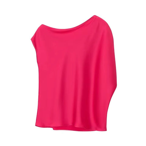 New Fashion Asymmetrical Boat Neck Draped Tops CODE: KAR5114