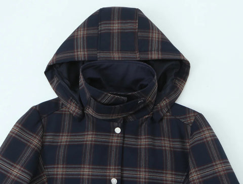 New Single-Breasted Long Sleeves Pockets Hooded Jacket Button Two Piece Set CODE: KAR5120