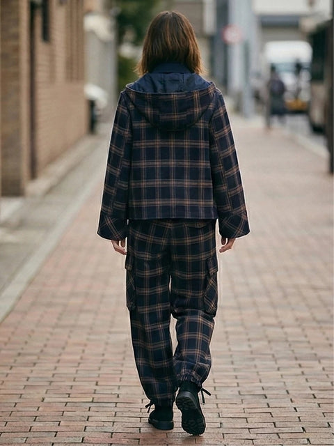 New Single-Breasted Long Sleeves Pockets Hooded Jacket Button Two Piece Set CODE: KAR5120