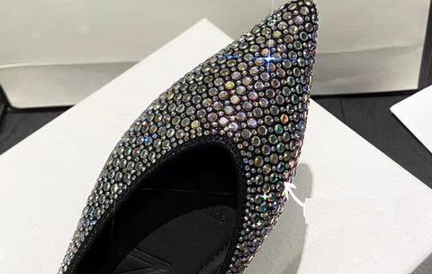 New Pointed Toe Loafers Fashion Rhinestone Flat Bridal Shoes CODE: KAR5125