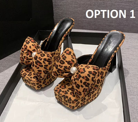 New Square Toe Pearl Platform High Heels CODE: KAR5137