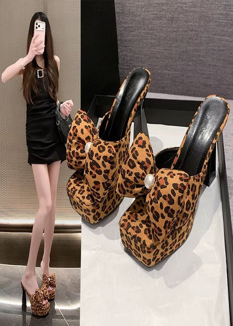 New Square Toe Pearl Platform High Heels CODE: KAR5137