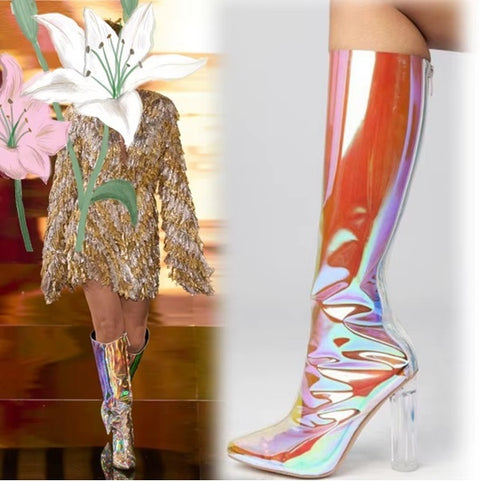 New Sexy Pointed High-heel Knee High Boots CODE: KAR5138