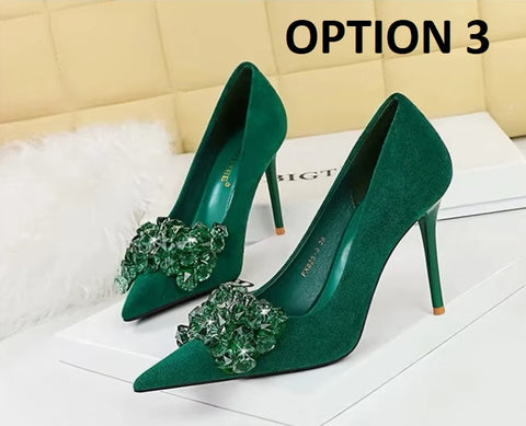 New Fashion Luxury Rhinestone Pointed Tip High Heels CODE: KAR5139