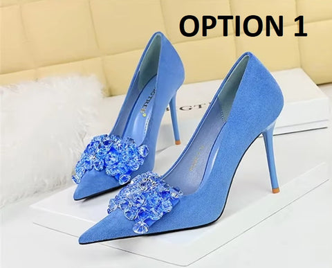 New Fashion Luxury Rhinestone Pointed Tip High Heels CODE: KAR5139
