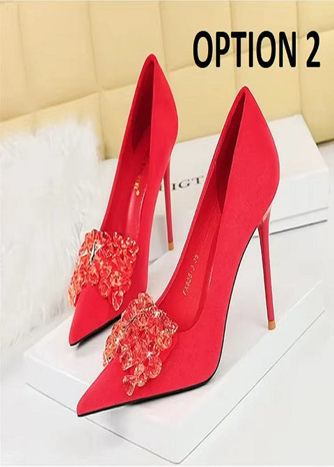 New Fashion Luxury Rhinestone Pointed Tip High Heels CODE: KAR5139