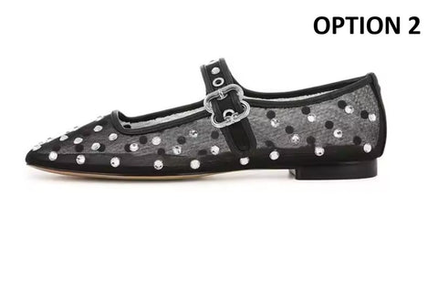 New Mesh Flat Sole Low Heel Commuting Fashionable Shoes CODE: KAR5140