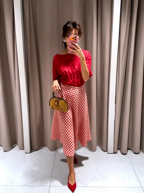 New High Waist Flared Hem Casual Skirt CODE: KAR5155