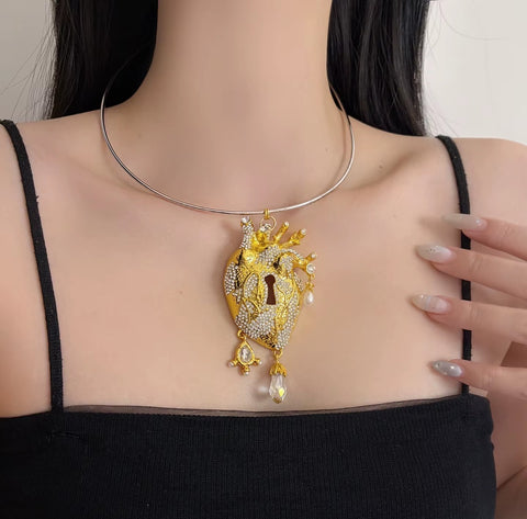 New Unique and Exaggerated Heart Pendant Necklace CODE: KAR5159