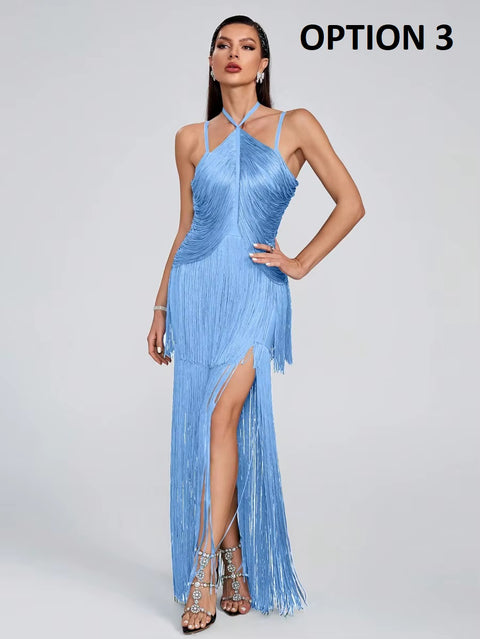 New Fashion Sexy Halter Tassel Prom Dresses CODE: KAR5163