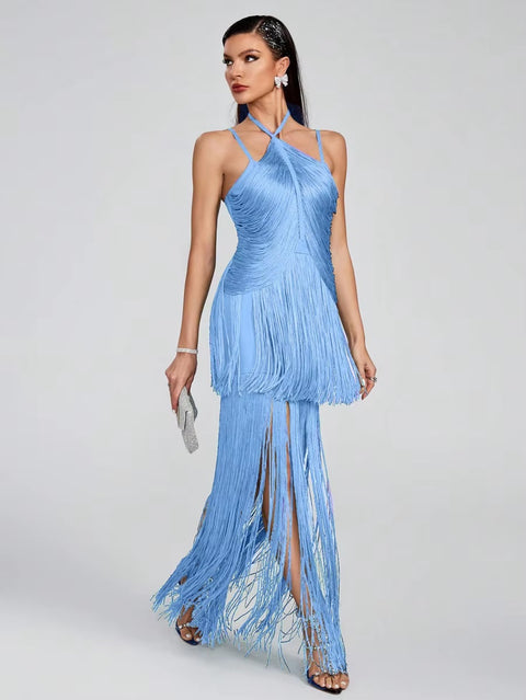 New Fashion Sexy Halter Tassel Prom Dresses CODE: KAR5163