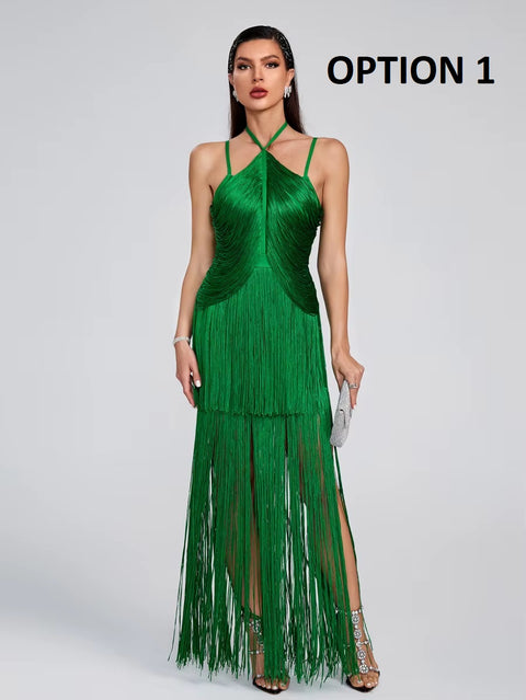 New Fashion Sexy Halter Tassel Prom Dresses CODE: KAR5163