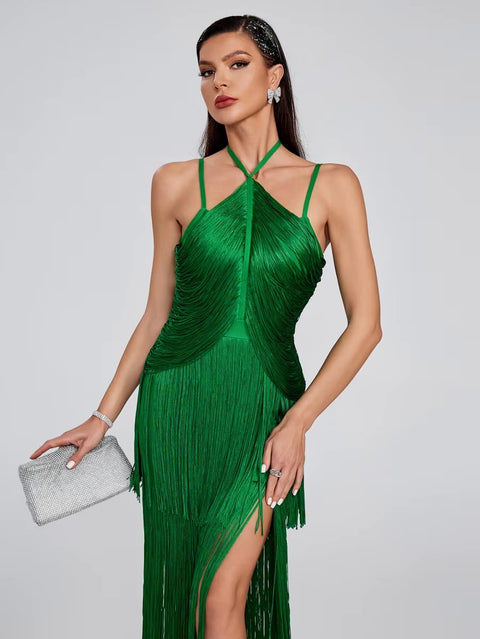 New Fashion Sexy Halter Tassel Prom Dresses CODE: KAR5163