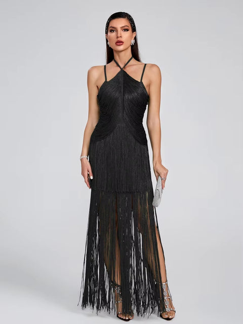 New Fashion Sexy Halter Tassel Prom Dresses CODE: KAR5163