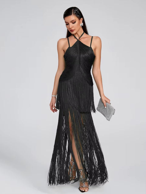 New Fashion Sexy Halter Tassel Prom Dresses CODE: KAR5163