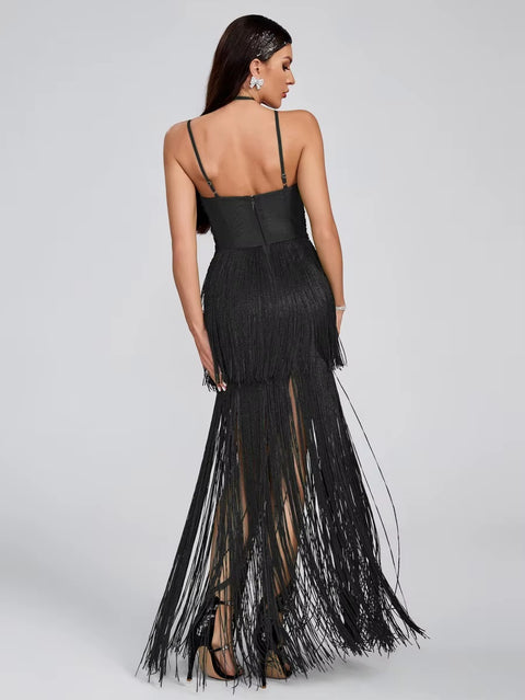 New Fashion Sexy Halter Tassel Prom Dresses CODE: KAR5163