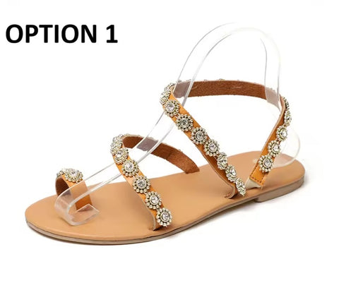 New Large Size Flat Gladiator Flip Flop Shoes CODE: KAR5180