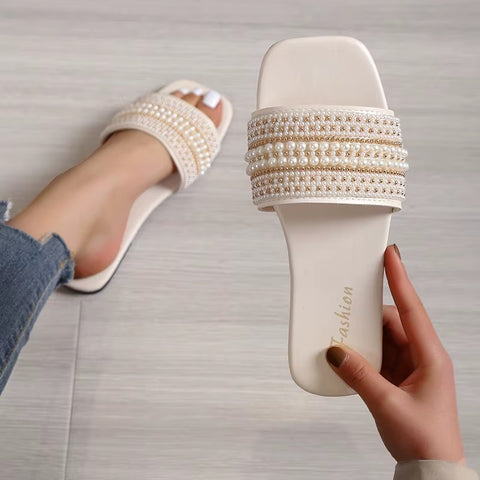 New Pearl Cross Luxury Designers Slippers CODE: KAR5186