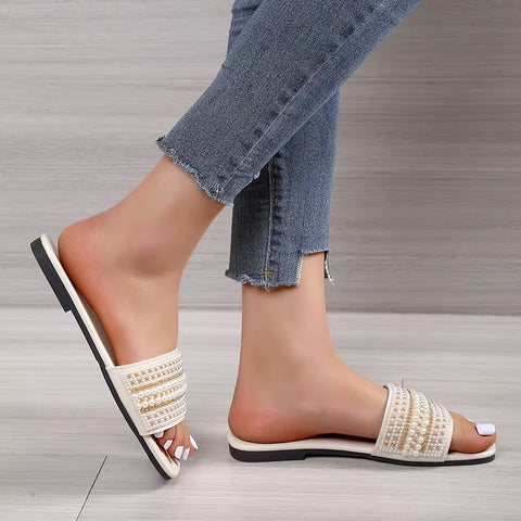 New Pearl Cross Luxury Designers Slippers CODE: KAR5186