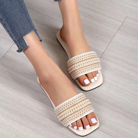 New Pearl Cross Luxury Designers Slippers CODE: KAR5186