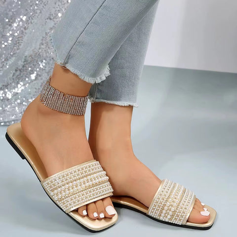 New Pearl Cross Luxury Designers Slippers CODE: KAR5186