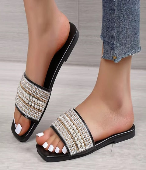 New Pearl Cross Luxury Designers Slippers CODE: KAR5186
