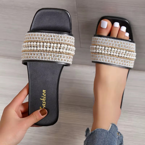 New Pearl Cross Luxury Designers Slippers CODE: KAR5186