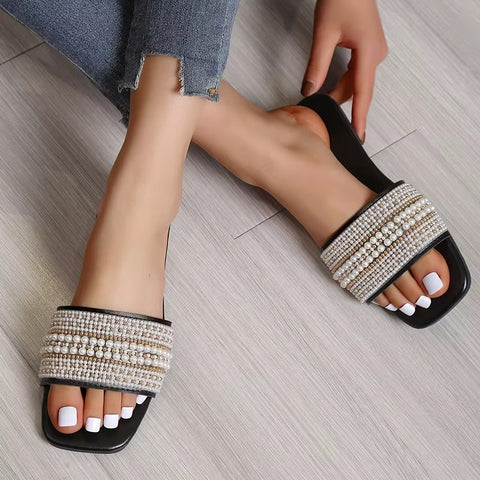 New Pearl Cross Luxury Designers Slippers CODE: KAR5186