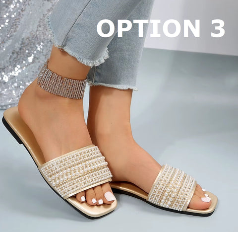 New Pearl Cross Luxury Designers Slippers CODE: KAR5186