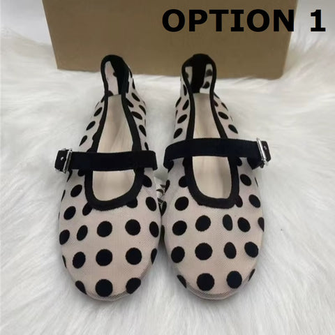 New Polka Dot Ballet Flat Shoes CODE: KAR5195