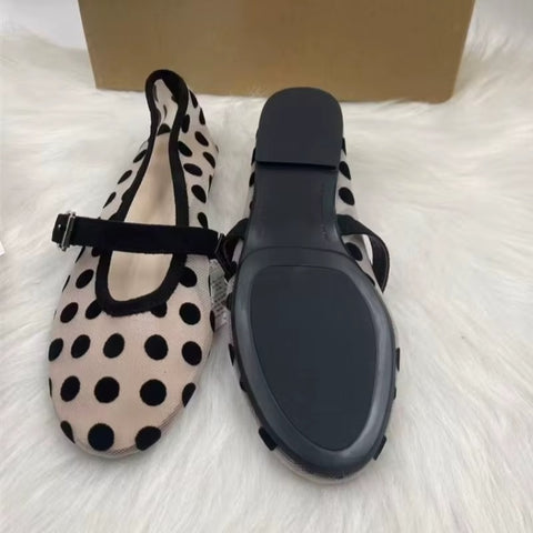 New Polka Dot Ballet Flat Shoes CODE: KAR5195