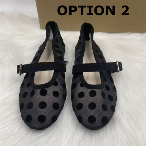 New Polka Dot Ballet Flat Shoes CODE: KAR5195