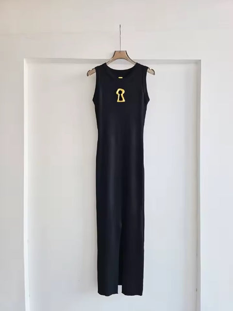 New Spliced Metal Buckle Knit Dresses CODE: KAR5197