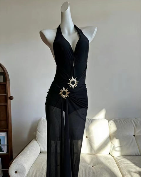 New Deep V Neck Halter One Piece Sexy Swimsuit CODE: KAR5199