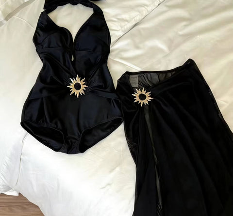 New Deep V Neck Halter One Piece Sexy Swimsuit CODE: KAR5199