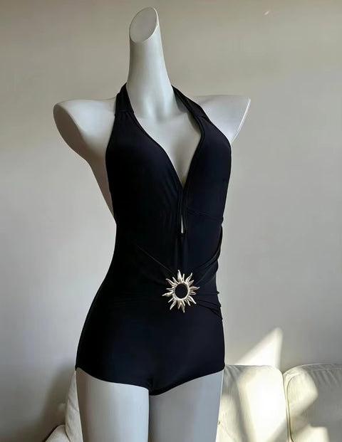 New Deep V Neck Halter One Piece Sexy Swimsuit CODE: KAR5199