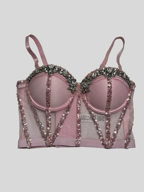 New Fashion Rhinestone Bustier Spaghetti Strap Corset CODE: KAR5200