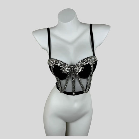 New Fashion Rhinestone Bustier Spaghetti Strap Corset CODE: KAR5200