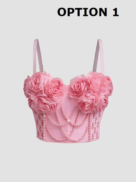 New Flower-patterned Fishbone Halter Top CODE: KAR5201