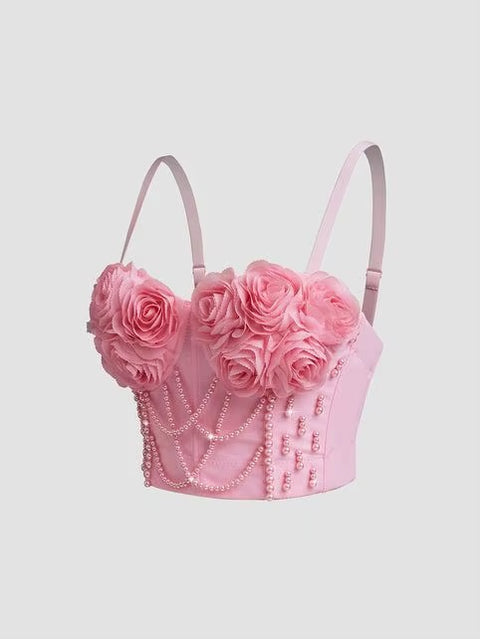 New Flower-patterned Fishbone Halter Top CODE: KAR5201