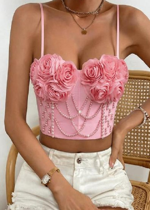 New Flower-patterned Fishbone Halter Top CODE: KAR5201