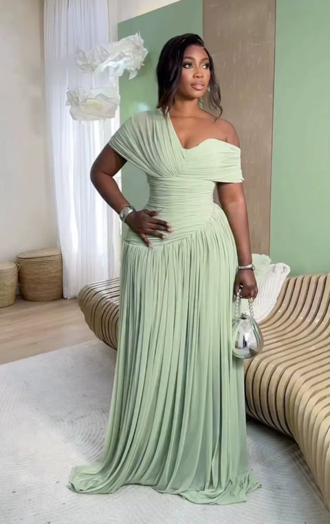 New Floor Length Tight Pleated Party Long Dress CODE: KAR5215