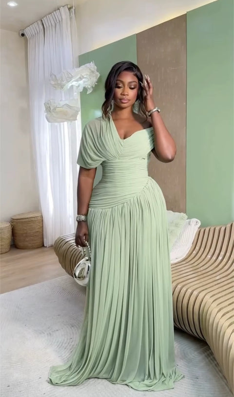 New Floor Length Tight Pleated Party Long Dress CODE: KAR5215