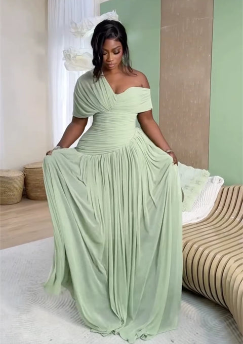 New Floor Length Tight Pleated Party Long Dress CODE: KAR5215