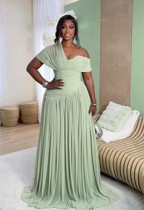 New Floor Length Tight Pleated Party Long Dress CODE: KAR5215