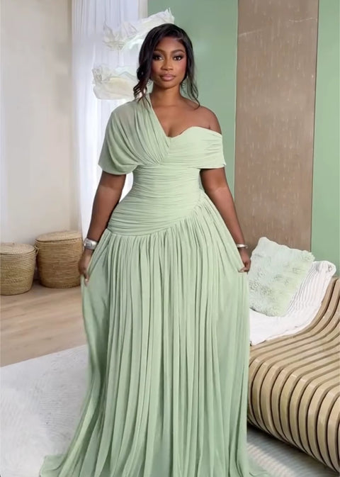 New Floor Length Tight Pleated Party Long Dress CODE: KAR5215