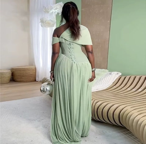 New Floor Length Tight Pleated Party Long Dress CODE: KAR5215