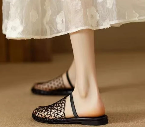 New Round Toe Casual Versatile Flat Slippers CODE: KAR5218