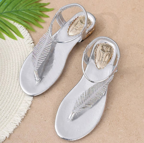 New Fashion Rhinestone Casual Flip-Toe Flats CODE: KAR5222